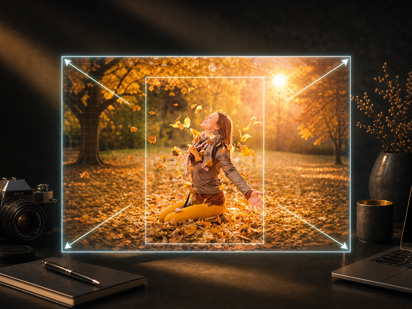 AI expanded autumn portrait