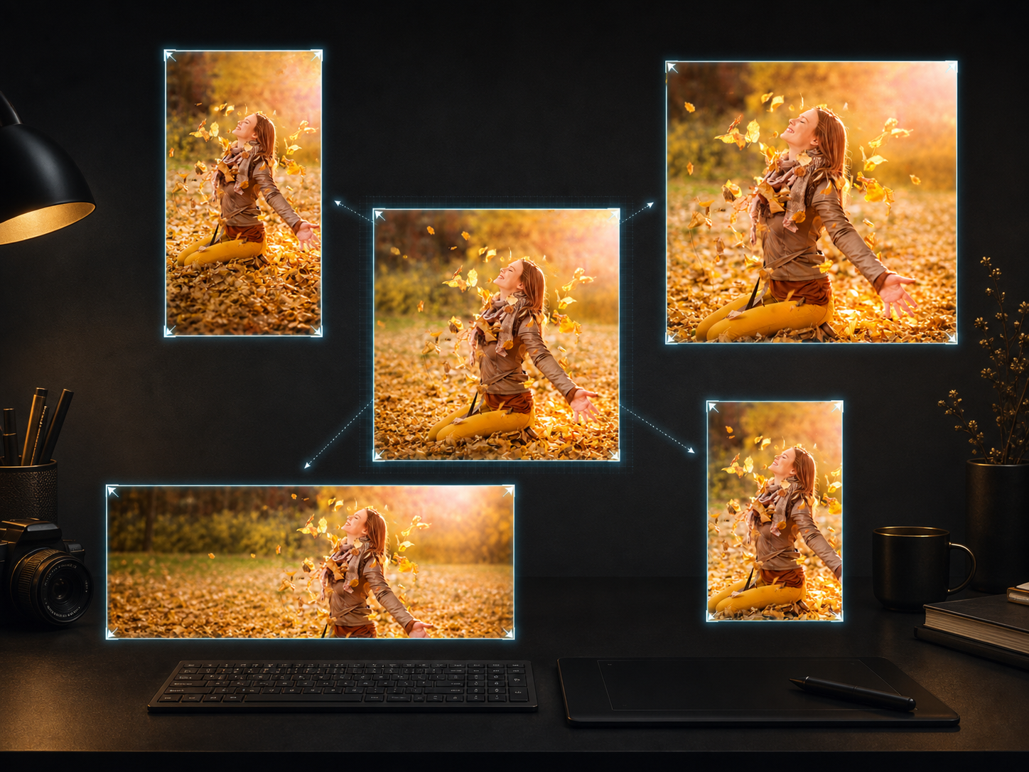 AI image expansion for a larger canvas