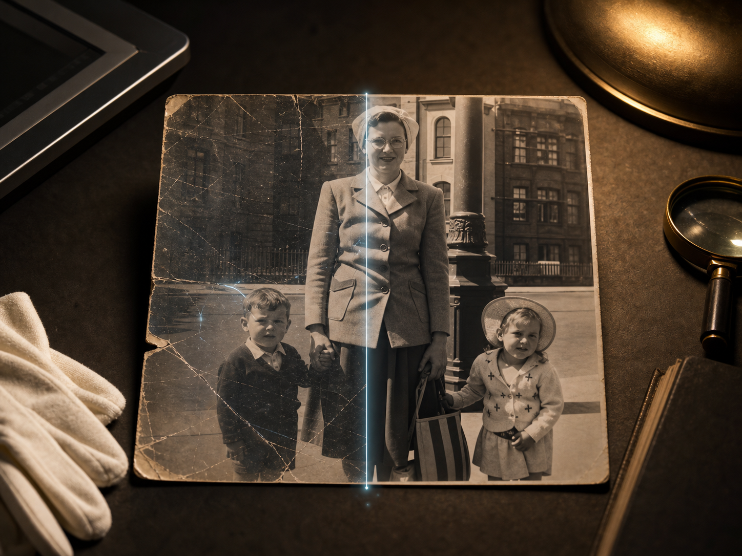 AI restored vintage photo