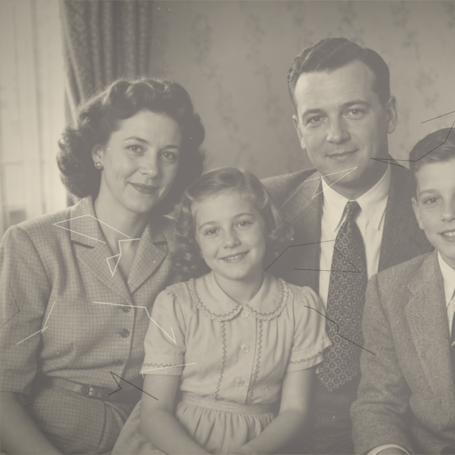 vintage family photo restoration before